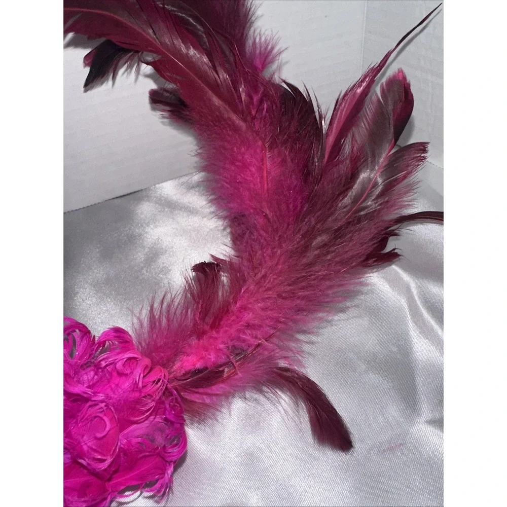 Pink Purple Glitter Peacock Feather Christmas Ornament Clip On Long Tail 16 Inch